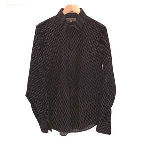 Express long sleeve dark blue pattern shirt